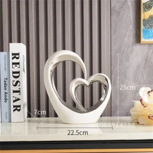Escultura Minimalista em Forma de Coração para Decoração de Mesa - Coração F