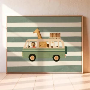 Pôster de Animais Divertidos para Quarto Infantil - Decoração Moderna