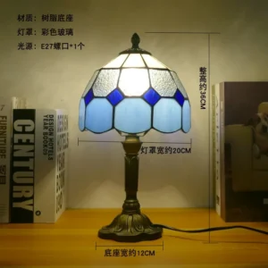 Candeeiro de Mesa Tiffany Retrô em Vidro Decorativo