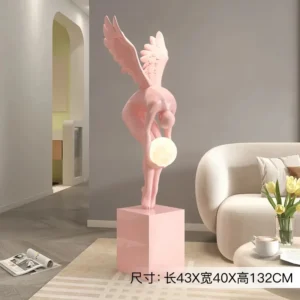 Escultura Moderna de Resina com Asa para Decoração de Ambientes - ROSA