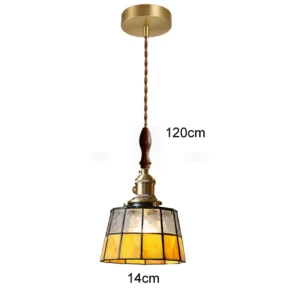 Luminária Pendente Tiffany Colorida Retrô para Sala e Restaurante - H