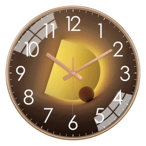 Relógio de Parede Moderno Luxuoso com Números Dourados - Silencioso