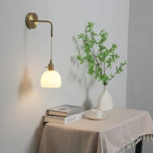 Luminária de Parede Moderna Floral LED Verde para Quarto e Sala