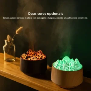 Umidificador de Quarto Vulcão com Controle Remoto e Lâmpada de Atmosfera