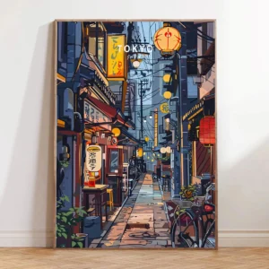 Impressão em Tela de Paisagem Japonesa para Decoração de Ambientes