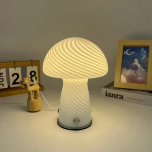 Luminária de Mesa em Vidro Cogumelo com Efeito Sombra - Estilo Nórdico