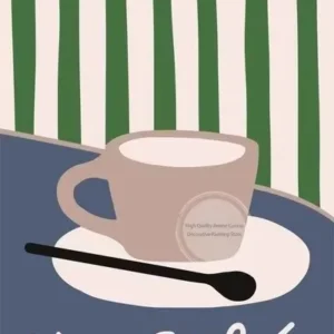 Pintura em Tela Retrô para Decoração Moderno - Arte de Parede