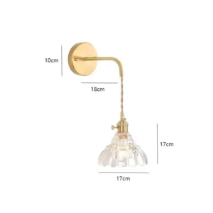 Arandela Floral Moderna em Vidro para Quarto e Estudo - Modelo D Transparente