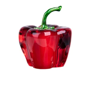 Estatueta de Pimenta de Cristal Colorida para Decoração - VERMELHO