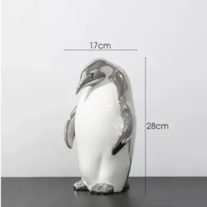 Estátua de Pinguim em Cerâmica para Decoração de Ambientes - Modelo E