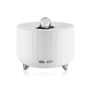 Difusor de Aroma com Chama Simulada e Controle Remoto - 7 Luzes Coloridas - BRANCO