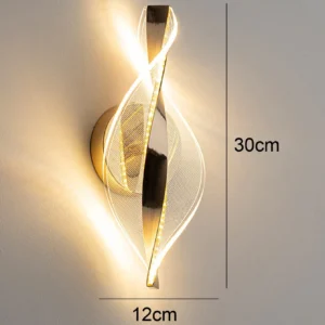 Lâmpada de Parede Moderna Ouro e Preto em Acrílico para Decoração - Modelo Dadian 1