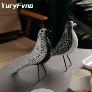 Estatueta de Pássaro em Resina para Decoração de Ambientes