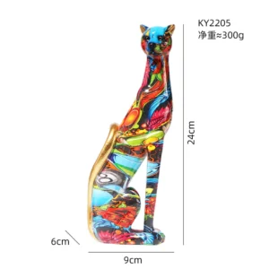 Estátua Decorativa de Leopardo em Resina para Decoração de Ambientes - Cor 5
