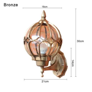 Lâmpada de Parede Retro Europeia para Jardim e Varanda - Preto