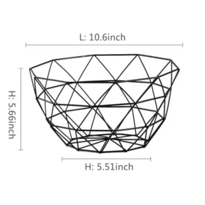 Tigela de Frutas Estilo Nórdico - Cesta de Armazenamento Minimalista - PRETO