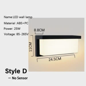 Luz de Parede LED Externa com Sensor de Movimento IP65 - Branco Frio 6000k