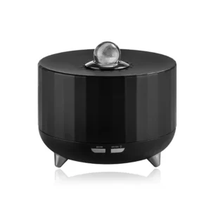 Difusor de Aroma com Chama Simulada e Controle Remoto - 7 Luzes Coloridas - PRETO