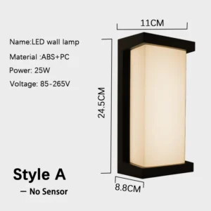 Luz de Parede LED Externa com Sensor de Movimento IP65 - Branco Frio 6000k