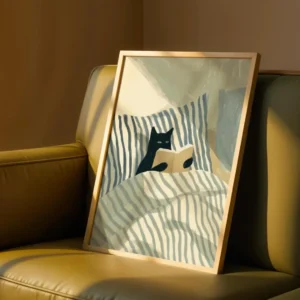 Pôster de Gato Preto para Decoração de Quarto e Estudo