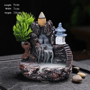 Queimador de Incenso em Resina com Efeito Cascata - Aromaterapia Zen