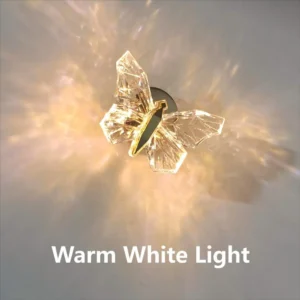 Luminária de Parede LED Borboleta Dourada com Rotação 360°