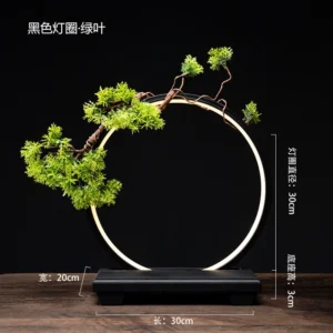 Ornamento de Anel de Luz LED Estilo Chinês para Decoração e Fotografia - black