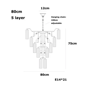 Lustre de Vidro Rosa E14 para Sala e Jantar - Design Moderno