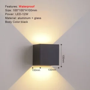 Arandela LED Moderna para Iluminação Externa - Preto