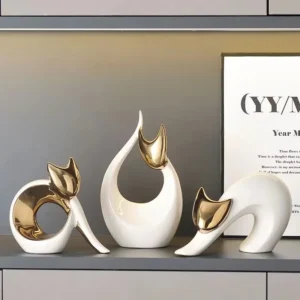 Gato Cerâmico Decorativo Moderno para Casa - Luxo Acessível