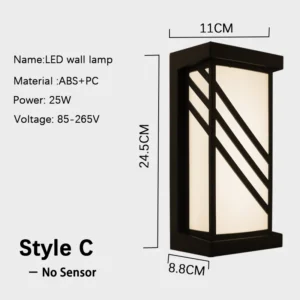 Luz de Parede LED Externa com Sensor de Movimento IP65 - Branco Neutro 4000K