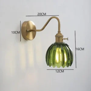Luminária de Parede Moderna Floral LED Verde para Quarto e Sala - B green