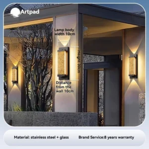 Luz de Parede Externa Nórdica à Prova d'Água com LED - Branco Frio 6000k