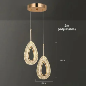 Lustre de Cristal Moderno com LED para Decoração de Interiores