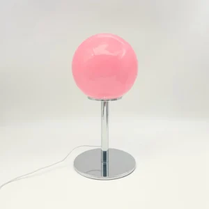 Candeeiro de Mesa Moderno e Minimalista com Bola de Vidro - Rosa