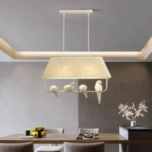 Lustre Nórdico de Três Cabeças com Pássaros - Decoração Moderna