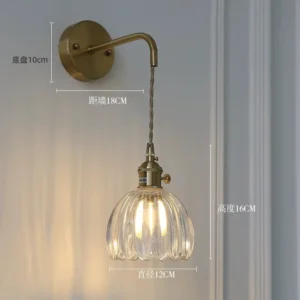 Arandela Floral Moderna em Vidro para Quarto e Estudo - Modelo C Transparente