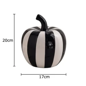 Escultura de Cerâmica Minimalista em Preto e Branco - Maçãs e Pêra - Maçã Grande