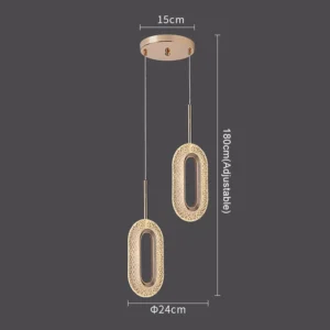 Lustre de Cristal Moderno com LED para Decoração de Interiores