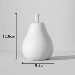 Estátua Decorativa de Abacaxi e Maçã em Resina - Minimalista - Pera-Branca