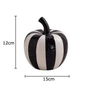 Escultura de Cerâmica Minimalista em Preto e Branco - Maçãs e Pêra - Maçã Pequena