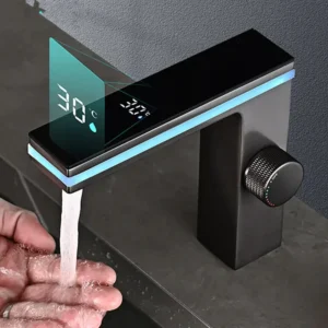 Torneira Digital Inteligente com LED para Banheiro - Água Quente e Fria