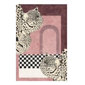 Tapete Geométrico de Pelúcia Antiderrapante para Sala e Quarto - Modelo N, 180x280cm