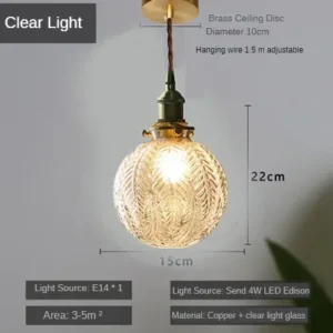 Luminária Pendente Moderna de Vidro para Sala e Quarto - Estilo Escandinavo