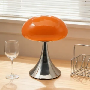 Candeeiro de Mesa Cogumelo Estilo Francês - Iluminação Elegante - Laranja