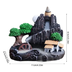 Queimador de Incenso de Resina Cerâmica com Efeito Refluxo para Decoração - Modelo A