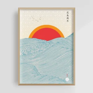 Impressão em Tela Onda de Hokusai - Arte Japonesa Moderna para Decoração