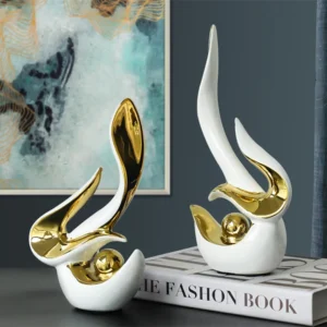 Estátua Decorativa Moderna em Cerâmica para Sala de Estar