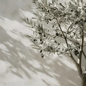 Quadro Decorativo Abstrato de Oliveira e Limão para Sala e Quarto