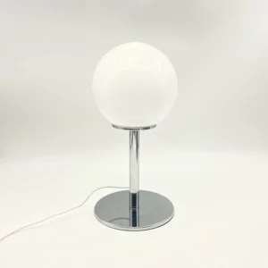Candeeiro de Mesa Moderno e Minimalista com Bola de Vidro - Branco